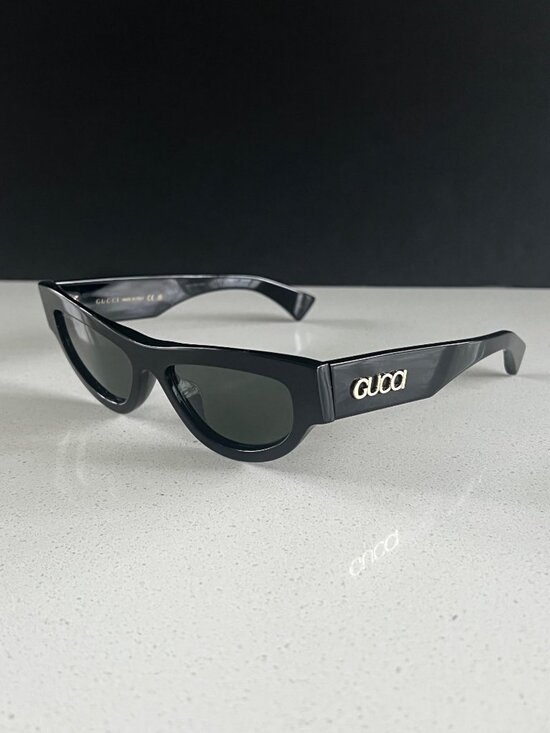 GUCCI GG1834SBLACK Acetate Cat-Eye GOLD LOGO Sunglasses main image 6